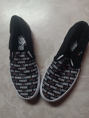 Vans Classic Slip-On "Love Wins" Pride Sneakers - Black